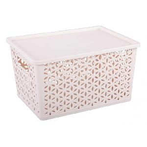 Корзина с крышкой для хранения Альтернатива "Мираж" М6833 (бежевый), 38х28.5х21 см