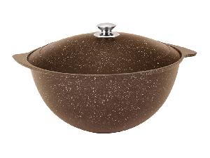 Казан 9 л с антипригарным покрытием с крышкой, Kukmara (Кофейный мрамор), кмк95а