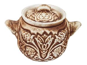 Горшок для запекания "Славянская Керамика", орнамент бежевый, 0.6 л