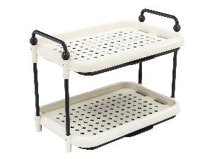 Этажерка универсальная на ножках с поддоном, прямоугольная с ручками, 2 яруса, 37х26х28 см, Plover