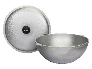 Казан алюминиевый с крышкой 10 л (плоское дно) 