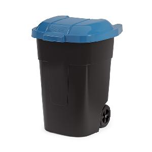 Бак для мусора Альтернатива М4664, на колесах (черно-синий), 65 л