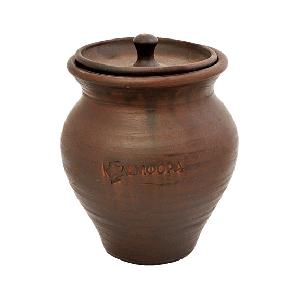 Чугунок 2 л керамический с крышкой для пост-томления в остывающем тандыре с эффектом «Русской печи»