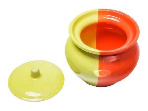 Горшок для запекания "Славянская Керамика", Желто-Оранжевый, 0.450 л