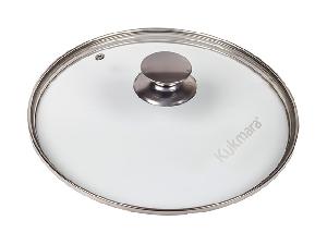 Стеклянная крышка 24 см с ручкой из нержавеющей стали, Kukmara, с24т112 Стеклянная крышка 24 см с ручкой из нержавеющей стали, Kukmara, с24т112