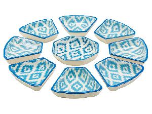 Набор салатников "Риштанская керамика", Атлас №3, 9 предметов