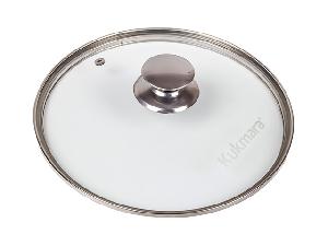 Стеклянная крышка 22 см с ручкой из нержавеющей стали, Kukmara, с22т112