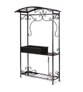 Мангал Grillux стальной с крышей Roof Grill, 113х210х71 см