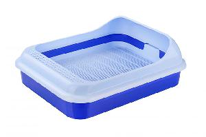 Лоток для кошек с сеткой "Верный друг" Альтернатива М6414, (синий), 450х350х150 мм