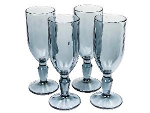 Набор стеклянных бокалов для шампанского (4 шт.), BLACK DIAMOND (черный), 170 мл