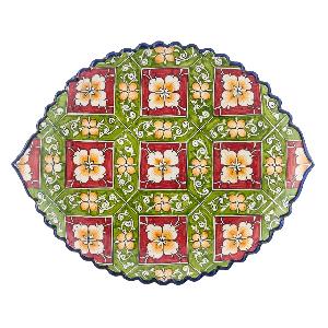 Блюдо Ляган овальный "Риштанская керамика", диаметр 41 см RS33_20