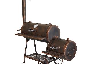 Гриль-коптильня для горячего и холодного копчения 3 в 1. Russia Grill модель Смокер-2 медная патина