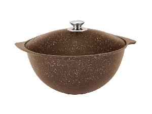 Казан 6 л с антипригарным покрытием с крышкой, Kukmara (Кофейный мрамор), кмк65а