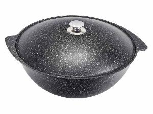 Казан 9 л с антипригарным покрытием с крышкой, Kukmara (Темный мрамор), кмт95а