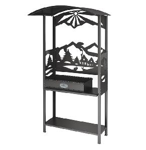 Мангал Grillux стальной с крышей Hot Grill, 113х71х207,5 см