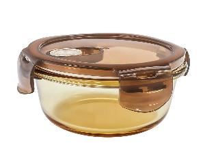 Контейнер 0.3 л стеклянный 14х5 см круглый с пластиковой крышкой, Plover