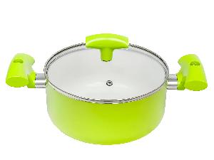 Кастрюля 2.4 л с антипригарным покрытием со стеклянной крышкой 20 см, Lime, PLOVER