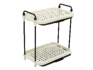 Этажерка универсальная на ножках с поддоном, прямоугольная с ручками, 2 яруса, 37х26х40, Plover