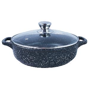 Жаровня с антипригарным покрытием с крышкой ТМ Традиция, Гранит, 2.2 л