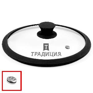 Стеклянная крышка с силиконовым ободком, TM Традиция, 26 см