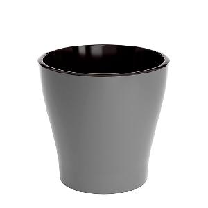 Горшок цветочный двойной Альтернатива "Лея" М7934, с автополивом (серый), 2.2 л