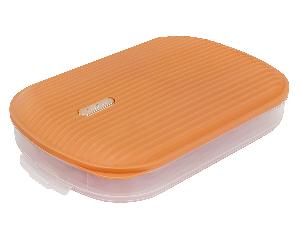 Контейнер с крышкой для хранения и заморозки продуктов на 1 секцию, 32х22х6 см, оранжевый