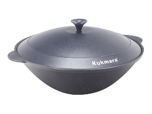 Казан-вок чугунный 2.7 л с алюминиевой крышкой, Kukmara, вч27