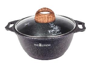 Кастрюля 2 л с антипригарным покрытием со стеклянной крышкой Kukmara (Granit Ultra Induction Blue), кгги22а