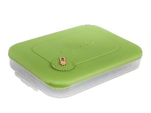 Контейнер с крышкой для хранения и заморозки продуктов на 1 секцию, 30х23х5 см, зеленый