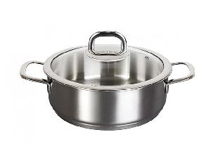 Сотейник 2.4 л из нержавеющей стали с металлической крышкой 22 см, Kukmara (Safia), SF-STP2422G