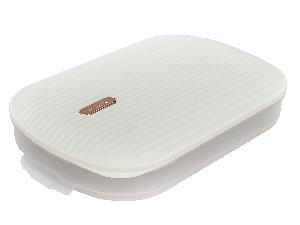 Контейнер с крышкой для хранения и заморозки продуктов на 1 секцию, 32х22х6 см, белый