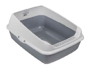 Лоток для кошек с высокими бортами Альтернатива М8578, (серый), 505х390х230 мм