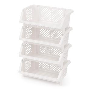 Полка напольная "Универсал" 4-х секцион. (белый), Альтернатива М6528