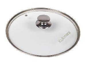 Стеклянная крышка 26 см с ручкой из нержавеющей стали, Kukmara, с26т112 Стеклянная крышка 26 см с ручкой из нержавеющей стали, Kukmara, с26т112