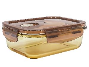 Контейнер 0.5 л стеклянный 18х13х5,5 см прямоугольный с пластиковой крышкой, Plover