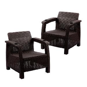 Набор из 2-х садовых кресел Альтернатива "Ротанг-плюс" М8840, (мокко)