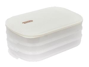 Контейнер с крышкой для хранения и заморозки продуктов на 3 секции, 32х22х13 см, белый