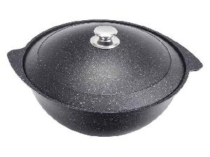Казан 6 л с антипригарным покрытием с крышкой, Kukmara (Темный мрамор), кмт65а