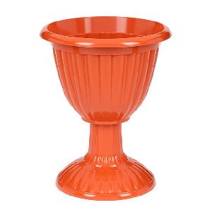 Вазон на высокой ножке для цветов Альтернатива "Жасмин" М1556 (коричневый), 37х37х46 см