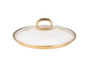 Крышка стеклянная 28 см с ободком из нержавеющей стали (золото), Kukmara, с28Т115
