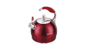 Чайник со свистком 3,0л RED  из нержавеющей стали, Kukmara, Ч-01