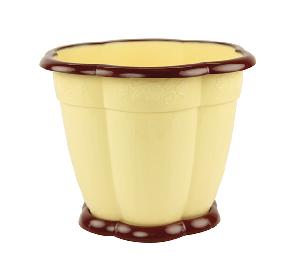Горшок цветочный Альтернатива "Восторг" М1231, с поддоном (св.желтый), 3 л