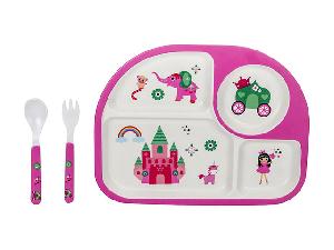 Набор детской бамбуковой посуды для кормления "Принцесса", 3 предмета