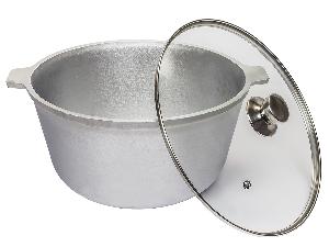 Котел 10л со стеклянной крышкой, (овальное дно) DAVR METALL