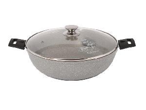 Сотейник 4.5 л со стеклянной крышкой 30 см, со съемными ручками, Kukmara (Светлый мрамор), смс308а