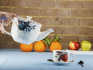 Чайный набор Fruits Line: чайник 1,3 л, чайные пары 2 штуки 250 мл, Plover