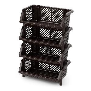 Полка напольная "Универсал" 4-х секцион. (коричневый), Альтернатива М6530