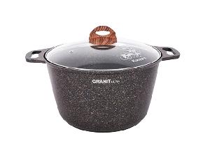 Кастрюля 8 л с антипригарным покрытием со стеклянной крышкой, Kukmara (Granit Ultra Blue), кгг82а