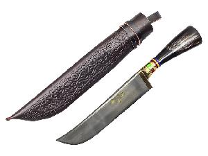 Нож Пчак, средний (бринч), рукоять: рог быка Нож Пчак, средний (бринч), рукоять: рог быка