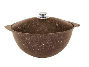 Казан 7 л с антипригарным покрытием с крышкой, Kukmara (Кофейный мрамор), кмк75а